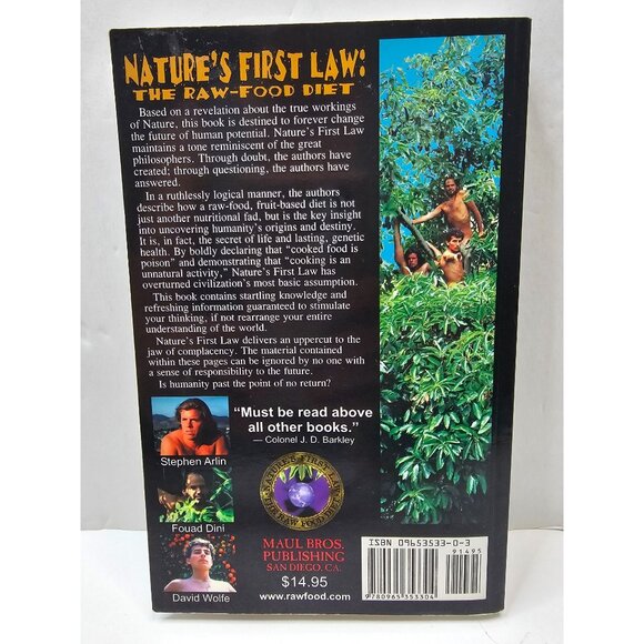 Nature's First Law The Raw-Food Diet Revised Edition David Wolfe Paperback Book - Picture 2 of 4